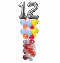 זר מספרים בשילוב בלוני הליום גדול 