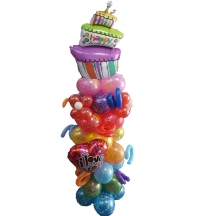 סטנד  יום הולדת עוגה צבעונית