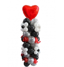 סטנד כוכבים  בשילוב בלון לב  אדום 