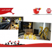 בלונים לאירועים גיל 70 במסעדה 