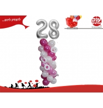 סטנד בלוני ספרות 28 ורוד 