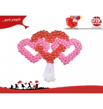 לב שזור מיוחד ורוד בשילוב אדום  SP  