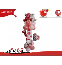 סטנד לבבות זוג דובים מאוהב בשילוב אורות LED 