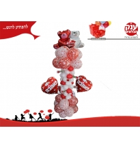 סטנד זוג דובים בשילוב ורדים וזוג בלוני אהבה ולנטיין 2018