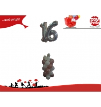  בלוני מספר זר ספרות גולד רוז 16 