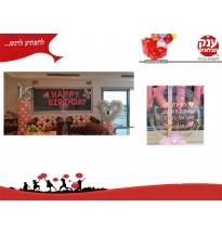 עיצוב חדר בלונים אלין בשילוב הקדשה אישית 