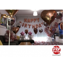 סידור בלונים בחדר יוקרתי