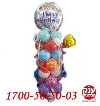 בלונים ליום הולדת צבעוני עם אורות לד 