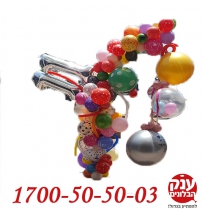 זר בלונים קלאסי קשת אורגני