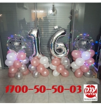 בלונים עם אורות לד ליום הולדת 16