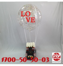 מארז פרחים עם שוקולדים 