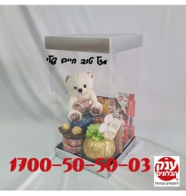 מתנה לחברה ליום הולדת קופסא דובי ושוקולדים 