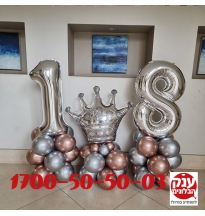 קישוט בלוני כרום ליום הולדת 18