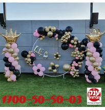 עיצוב עגול בלונים קשת בלונים אורגנית