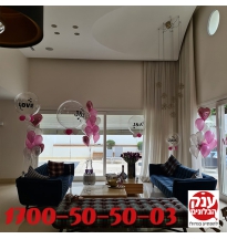קישוט בלונים שקופים ליום הולדת 