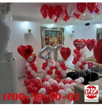 סידור חדר בלונים ליום הולדת 40