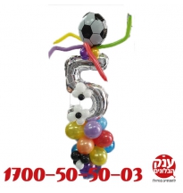 זר בלונים עם בלון כדורגל יום הולדת 5