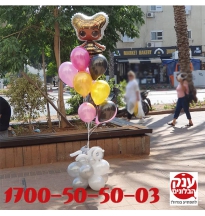 זר בלונים מנופחים בהליום  לול קווין בי