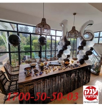 שולחן מתוקים עם בלונים יום הולדת 16
