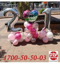 מתנה ליום הולדת קטנה בלוני מספרים 21