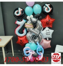 קישוט בלונים טי טוק TIK TOK ליום הולדת 8
